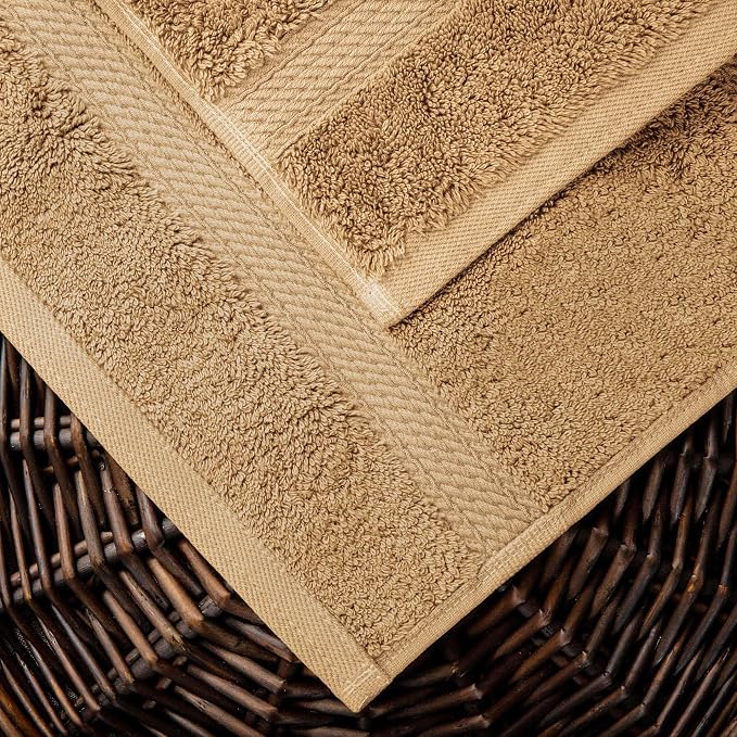 Superior Egyptian Cotton Ultra Plush & Absorbent, 10 Piece Set, Toast | Quick Dry, Soft Luxury Towel Set, Bath Essentials, Guest Bath, Spa, 2 Bath, 4 Hand, 4 Face Towels, Madeline Towels