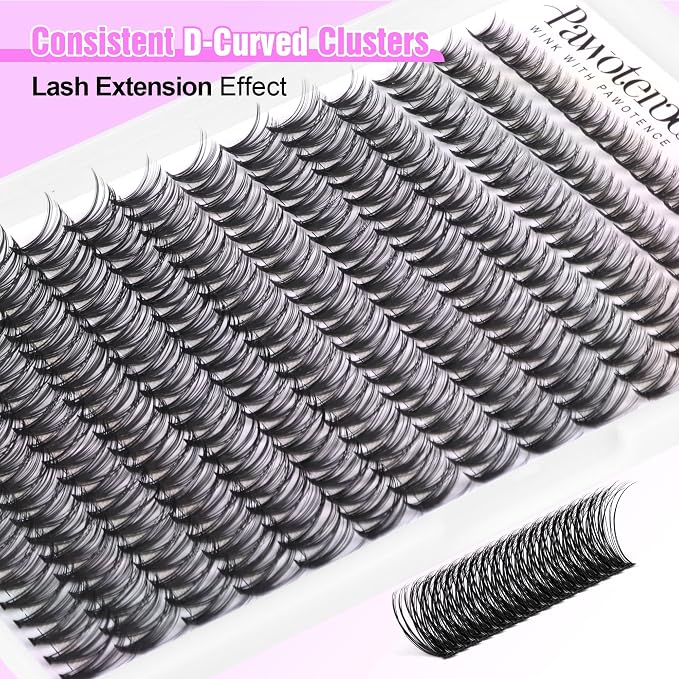 Lash Extension Kit DIY 280pcs Individual Lash Clusters Kit 30D Natural 8-15mm Cluster Eyelash Extensions Kit with Lash Bond and Seal, Lash Tweezers for Self Use (30D, 0.07D, 8-15mm, Kit)