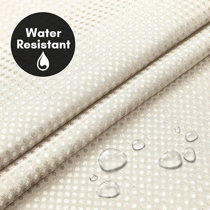 Americanflat 72x75 Hookless Waffle Pattern Shower Curtain - Water-Resistant Long Shower Curtain with Sheer Panel, Snap-in Liner, and Durable Grommets - 100% Polyester - Ivory