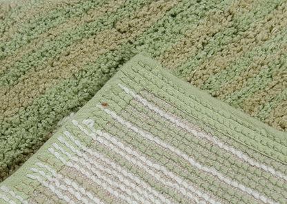 Home Weavers 100% Cotton Gradiation Collection Bathroom Décor | Washable Rug | Bathroom Mat | Kitchen Mat | Bathroom Rug Set | Bath Mat Set | Bath Floor Mat Non Slip, 3 Piece Set with Runner, Sage