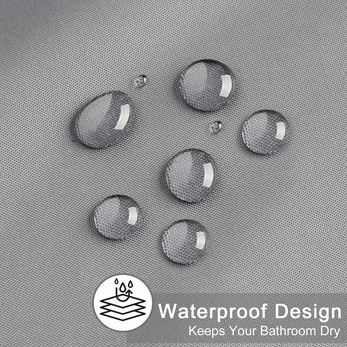 AooHome 36 Width x 72 Height Inch Stall Size Shower Curtain, Fabric Bathroom Curtain for Hotel, Water Repellent, Light Grey