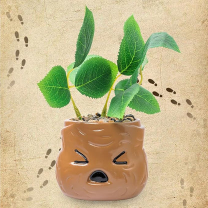 Silver Buffalo Harry Potter Mandrake Face, Artificial Faux Planter | Decorative, Greenery Plant in, Ceramic Pot