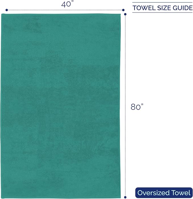 Elegant Comfort Premium Super Soft Highly Absorbent 1 Piece Oversized Bath Sheet - 40" x 80" inch, Luxurious Hotel Spa Quality 100% Turkish Cotton Extra Large Bath Towels for Adults, Turquoise