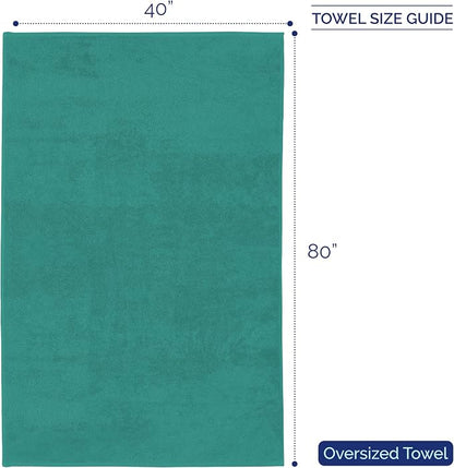 Elegant Comfort Premium Super Soft Highly Absorbent 1 Piece Oversized Bath Sheet - 40" x 80" inch, Luxurious Hotel Spa Quality 100% Turkish Cotton Extra Large Bath Towels for Adults, Turquoise