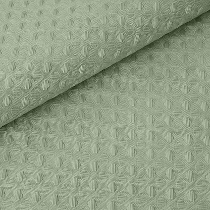 RiverDream Heavyweight Waffle No Hook Shower Curtain with Liner,Green,71x74 | Dotted Waffle,Snap-in Liner,Heavy Duty,Quick Dry,Mesh Top Window,With Bottom Magnets,Hotel-Grade,Washable,Standard Size
