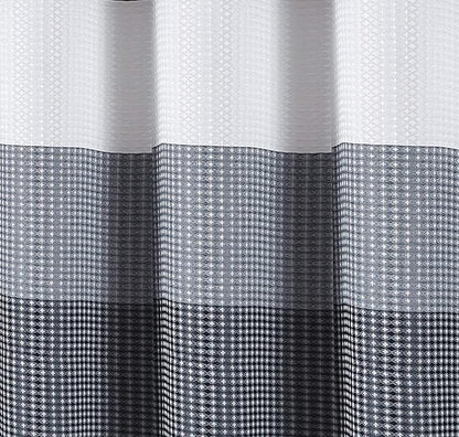 Dainty Home Waffle Weave Waterproof Shower Curtains, Navy 70" x 72", Bath Curtains, Shower Curtain Waterproof Fabric with 12 Roller Ball Hooks