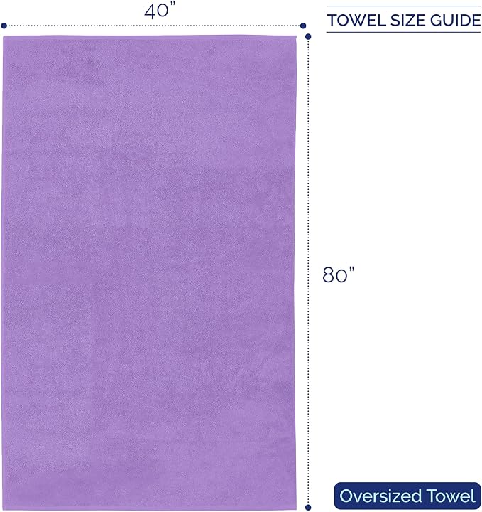 Elegant Comfort Premium Super Soft Highly Absorbent 1 Piece Oversized Bath Sheet - 40" x 80" inch, Luxurious Hotel Spa Quality 100% Turkish Cotton Extra Large Bath Towels for Adults, Lilac