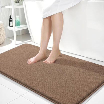 OLANLY Memory Foam Bathroom Runner Rugs 40x24, Absorbent Long Mat, Mocha | Soft Quick Dry Bath Rugs, Non-Slip Carpet, Machine Washable Mat for Bathroom Floor, Tub and Shower, Home Decor Accessories