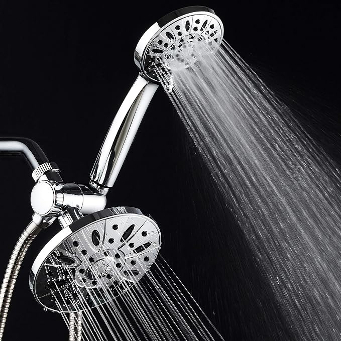 AquaDance 6" Premium High Pressure 3-way Rainfall Shower Combo Combines the Best of Both Worlds - Enjoy Luxurious Rain Showerhead and 6-setting Hand Held Shower Separately or Together! | Enjoy Luxury 6-inch Showerhead & 6-mode Hand Shower Separately or...