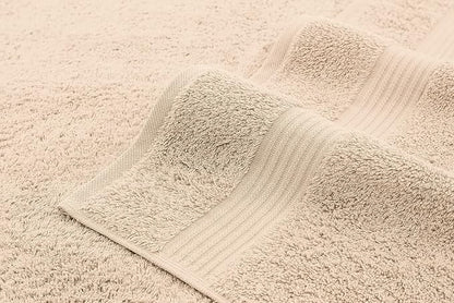 American Veteran 6 Piece Luxury Towel Set, 100% Cotton Turkish Towels - 2 Bath, 2 Hand, 2 Washcloths, Beige