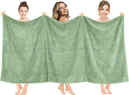 American Soft Linen 100% Cotton 600 GSM Turkish 40x80 Oversized Bath Towel Sheet, Extra Large Adult Towels for Bathroom, Sage Green