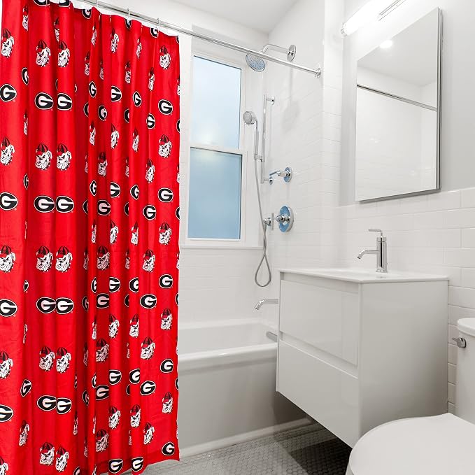 Everything Comfy Georgia Bulldogs Bright and Colorful Shower Curtain Cover 70" x 72"