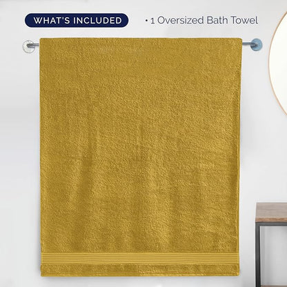 Elegant Comfort Premium Super Soft Highly Absorbent 1 Piece Oversized Bath Sheet - 40" x 80" inch, Luxurious Hotel Spa Quality 100% Turkish Cotton Extra Large Bath Towels for Adults, Gold