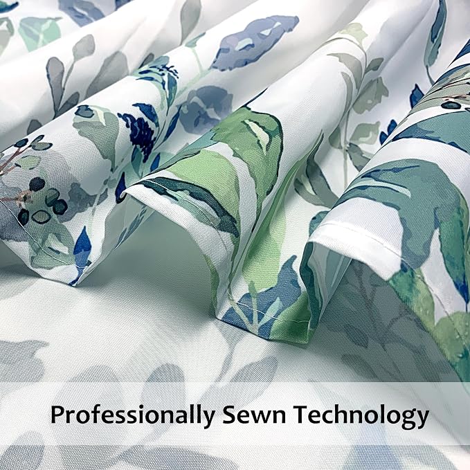 120GSM Shower Curtain Blue Eucalyptus Shower Curtains for Bathroom, Waterproof Leaf Shower Curtain Sets,Leaves Fabric Cloth Bathroom Curtains 72x72 inch with Hooks