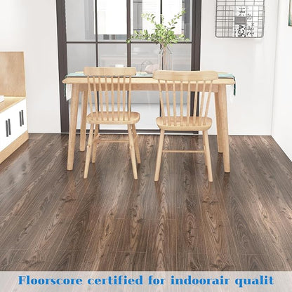 Lareko Peel and Stick Floor Tile, Waterproof Vinyl Plank Flooring | 12-Pack 18 Sq.Ft Self-Adhesive Laminate Vinyl Tiles,Realistic Wood Grain for DIY Bathroom, Laundry Room & Rental Upgrades