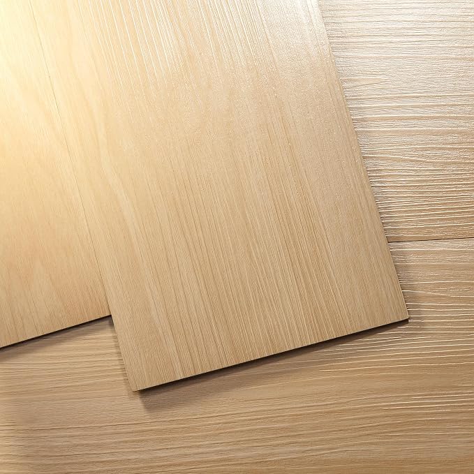 Hilarious Peel and Stick Vinyl Floor Tiles, Natural Maple Wood 36 Planks 54 Sq.Ft Waterproof Self Adhesive Vinyl Flooring Stick on Floor Tiles Luxury Vinyl Plank Flooring DIY for Bathroom, Kitchen, RV