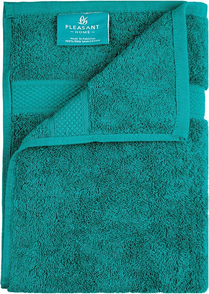 Pleasant Home Bath Towels Set of 6 (24” x 50”) 100% Cotton, 515 GSM | Lightweight, Soft & Highly Absorbent Luxury Towels for Bathroom | for Gym, Pool & Spa | 6 Pack, Teal