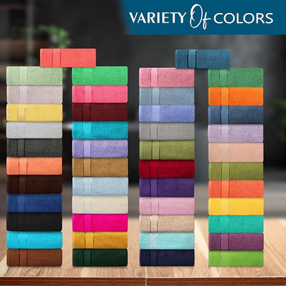 CRAFTBERRY-6 Piece Cotton Bath Towel Set-2 Bath - 2 Hand - 2 Face, Sky Blue | 100% Cotton • Thick & Plush • Hotel Quality • Ultra Soft • Highly Absorbent • Quick Dry • Low Lint • Machine Washable