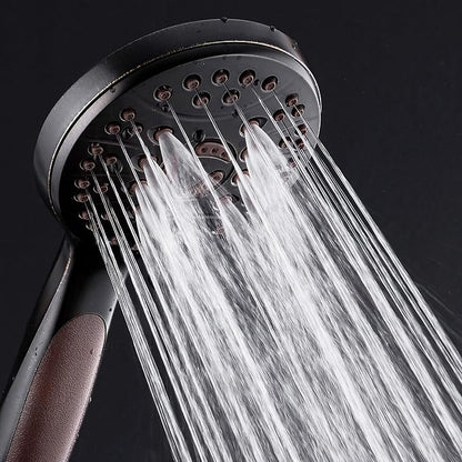 for California - High Pressure 6-setting Luxury Handheld Shower Head, 6 Ft Stainless Steel Hose, Anti Clog Jets, Anti Slip Grip, Top US Brand, Extra Wall Bracket - Oil Rubbed Bronze Finish