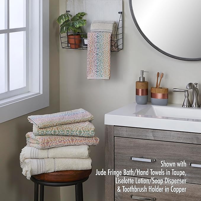 SKL Home Rhapsody Bath Towel, Premium 100% Cotton, Multi | 550 GSM weight. Spa-level quality. Soft & absorbent terry. Reversible jacquard pattern for 2-looks-in-1.