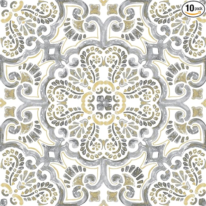 FloorPops FP2947 Antico Peel & Stick Floor Tiles, Multicolor
