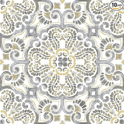 FloorPops FP2947 Antico Peel & Stick Floor Tiles, Multicolor