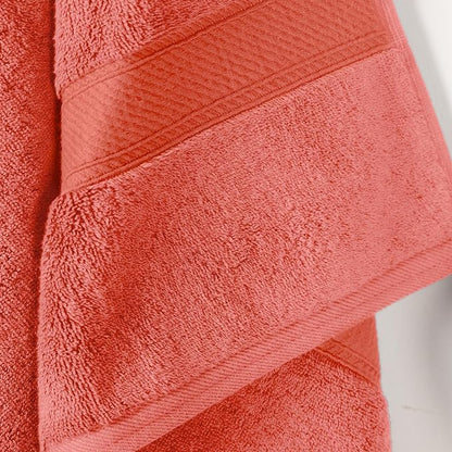 Superior Egyptian Cotton Plush & Absorbent, Bath Towel Set of 2, Coral | Quick Dry, Soft Luxury Towel Set, Bath Essentials for Bathroom, Guest Bath, Spa, 2 Piece Bath, Madeline Towels