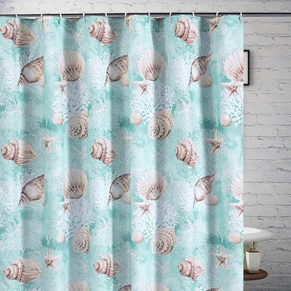 Greenland Home Fashions Fabric Sensations Shower Curtain, Stylish Bathroom Decor, Machine Washable, 72 inches x 72 inches, Ocean