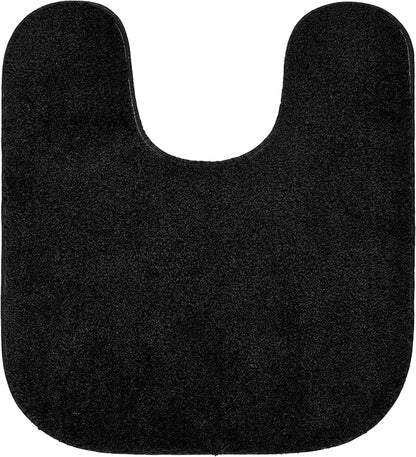 Garland Rug Traditional Nylon Washable Black 3 Piece Set - Lid, Contour, Bath Rug - Soft, Absorbent, and Stylish for Your Bathroom