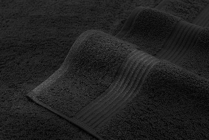American Veteran Towel, 100% Cotton Turkish 6 Piece Towel Set, Luxury Towels Set of 6 for Bathroom Essentials, 2 Bath Towels 2 Hand Towels 2 Washcloths, Black