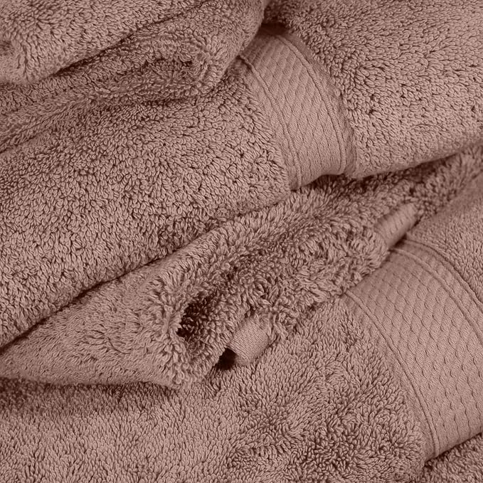 Superior Egyptian Cotton Ultra Plush & Absorbent, 10 Piece Set, Muted Mauve | Quick Dry, Soft Luxury Towel Set, Bath Essentials, Guest Bath, Spa, 2 Bath, 4 Hand, 4 Face Towels, Madeline Towels