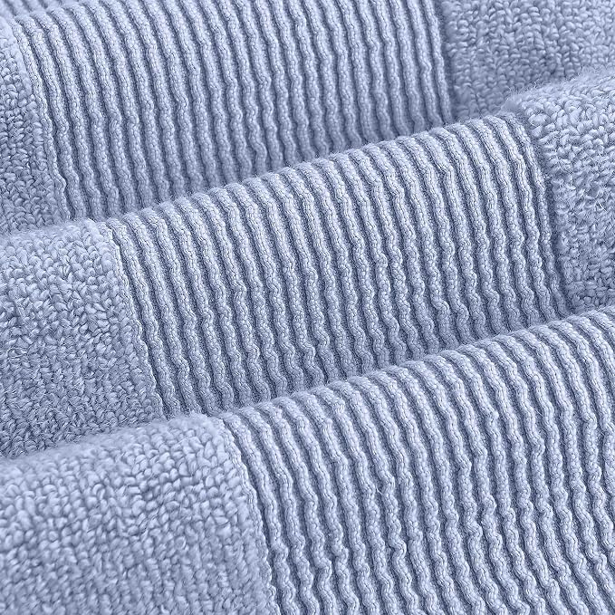 Modern Threads Air Cloud 6-Piece Towel Set - 100% Zero-Twist Cotton, 500 GSM, Quick Dry & Plush, Blue