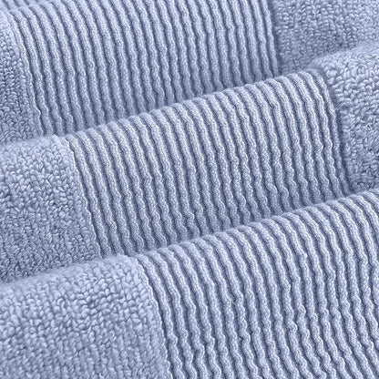 Modern Threads Air Cloud 6-Piece Towel Set - 100% Zero-Twist Cotton, 500 GSM, Quick Dry & Plush, Blue