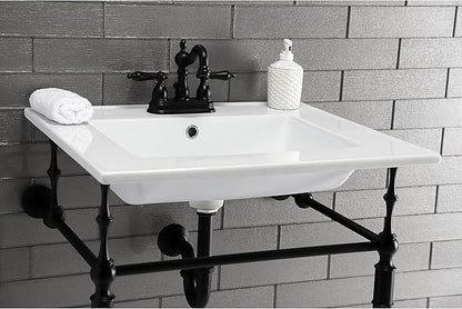 Kingston Brass KB1600AL Heritage 4-Inch Centerset Lavatory Faucet with Retail Pop-Up, 4-3/4", Matte Black