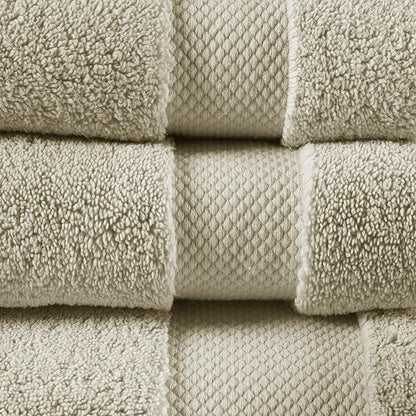 Madison Park Signature Splendor Luxury 100% Cotton Bathroom Towel Set - Soft, Plush 1000 GSM Heavyweight Hotel Quality, Zero Twist, Highly Absorbent, Quick Dry, Multi Sizes, Natural 6 Piece