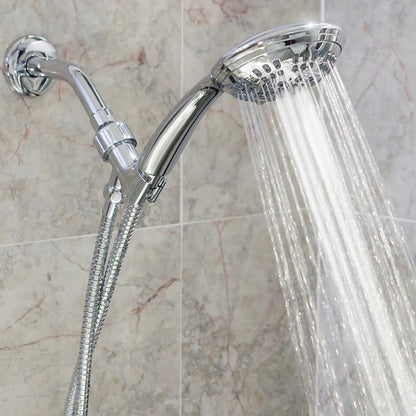 Luxury Handheld Shower Kit - 2.5 GPM - Polished Chrome | 6 Function High Pressure Removable Hand Held Showerhead with Hose and Mount, Easy Install for Boosting Low Water Flow Baths