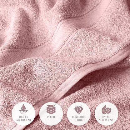SUPERIOR Egyptian Cotton Ultra Plush & Absorbent, 6 Piece Set, Tea Rose | Quick Dry, Soft Luxury Towel Set, Bath Essentials, Guest Bath, Spa, 2 Bath, 2 Hand, 2 Face Towels, Madeline Towels