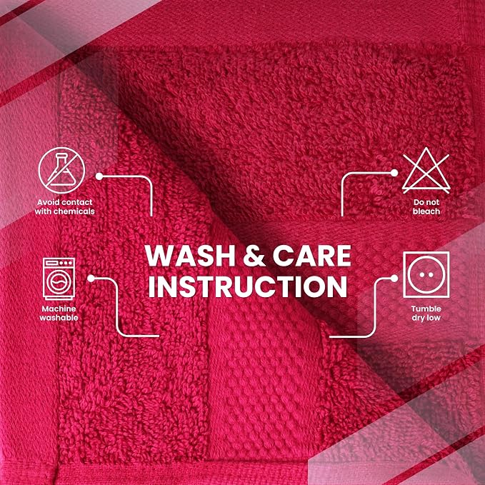 Infinitee Xclusives 100% Cotton Luxury Wash Cloths for Showering - 12 Pack | Washcloths [13x13] - Soft and Absorbent Face Towels for Bathroom Wash Clothes - Gym, Spa & Hotel Use