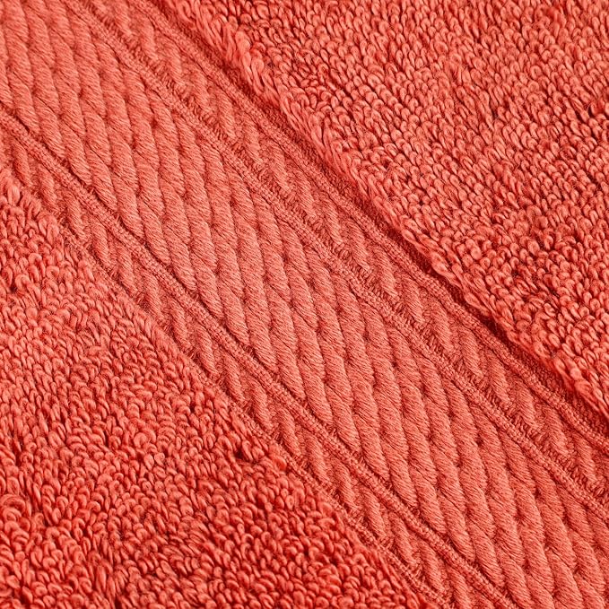 SUPERIOR Egyptian Cotton Ultra Plush & Absorbent, 8 Piece Set, Coral | Quick Dry, Soft Luxury Towel Set, Bath Essentials, Guest Bath, Spa, 2 Bath, 2 Hand, 4 Face Towels, Madeline Towels