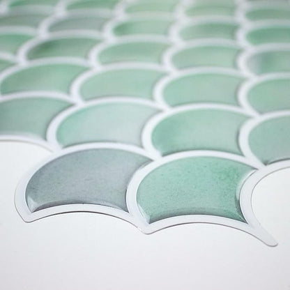 RoomMates TIL4571FLT StickTiles Aqua Scallop Peel and Stick Tile Backsplash (Pack of 8)