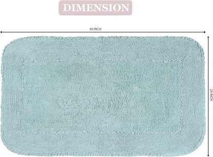 Home Weavers Radiant Collection 100% Cotton Bathroom Rugs Set, Washable Rug, Extra Soft and Absorbent Bath Rug, Kitchen Mat, Bath Mat Set, Bath Floor Mat Non Slip, 24"x40" Rectangle, Sky Blue