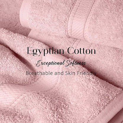 SUPERIOR Egyptian Cotton Ultra Plush & Absorbent, 3 Piece Set, Tea Rose | Quick Dry, Soft Luxury Towel Set, Bath Essentials, Guest Bath, Spa, 1 Bath, 1 Hand, 1 Face Towels, Madeline Towels