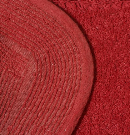 Home Weavers Radiant Collection 100% Cotton Bathroom Rugs Set, Bathroom Décor, Washable Rug, Extra Soft and Absorbent Bath Rug, Kitchen Mat, Bath Mat Set, Bath Floor Mat Non Slip, 22" Round, Red