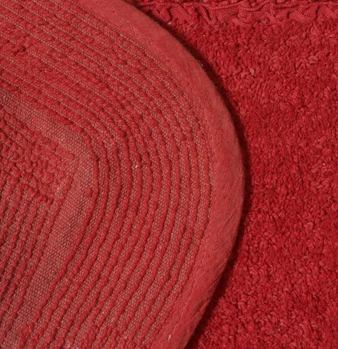 Home Weavers Radiant Collection 100% Cotton Bathroom Rugs Set, Washable Rug, Soft Cotton Extra Soft and Absorbent Bath Rug, Kitchen Mat, Bath Mat Set, Bath Floor Mat Non Slip, 17"x24" Rectangle, Red