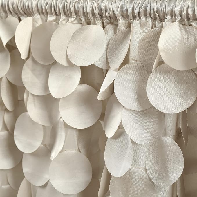 Lush Decor Gigi Valance Curtain Single 70" W x 14" L Wheat - Neutral Valances for Windows - Vintage Kitchen Curtains - Glam Decor - Bathroom Valance