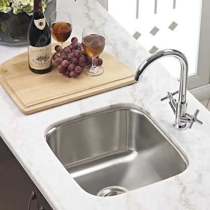 Houzer Club Stainless Steel Kitchen Bar & Prep Sink: 10 Inch Undermount Small Sink with Strainer, Durable & Versatile, Essential for Home & Apartment: CS-1307-1