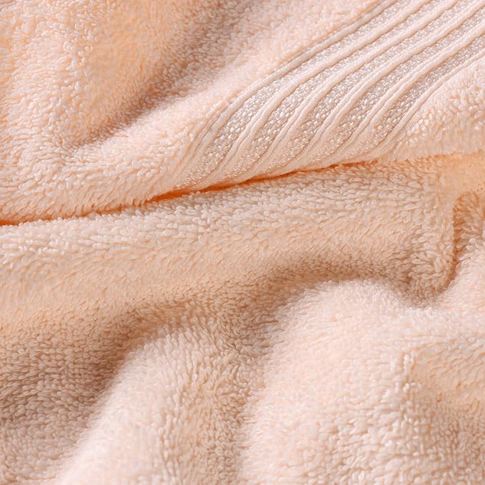 Superior Egyptian Cotton 10-Piece Face Towel Set , Small Towels For Facial, Spa, Quick Dry, Absorbent Towels, Bathroom Accessories, Guest Bath, Home Essentials, Washcloth, Airbnb, Peach