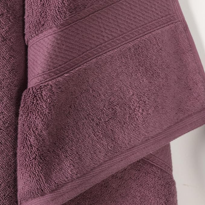 SUPERIOR Egyptian Cotton Plush & Absorbent, Bath Towel Set of 2, Plum | Quick Dry, Soft Luxury Towel Set, Bath Essentials for Bathroom, Guest Bath, Spa, 2 Piece Bath, Madeline Towels