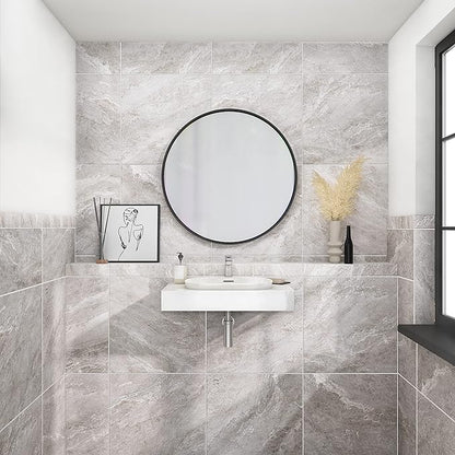 Daltile Perpetuo 24" X 24" Porcelain Marble Look Floor Tile in Polished Eternal Grey (4 pieces per carton) (15.20 sqft per carton)