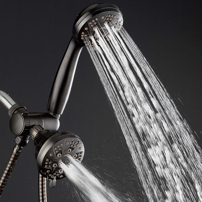 AquaDance Oil Rubbed Bronze High Pressure 3-Way 48-Setting Rain/Handheld Shower Head Combo – Angle Adjustable, Anti-Clog Jets, Tool-Free Installation-USA Standard Certified/Top U.S. Brand | Enjoy Two 6-Setting Rain & Hand Showerheads Separately or Toge...